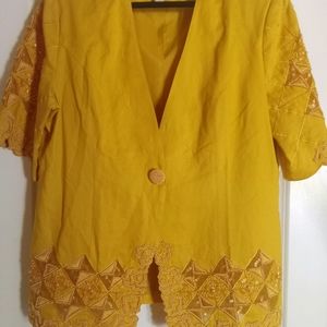 Linen fabric early 2000 Pearl Blazer